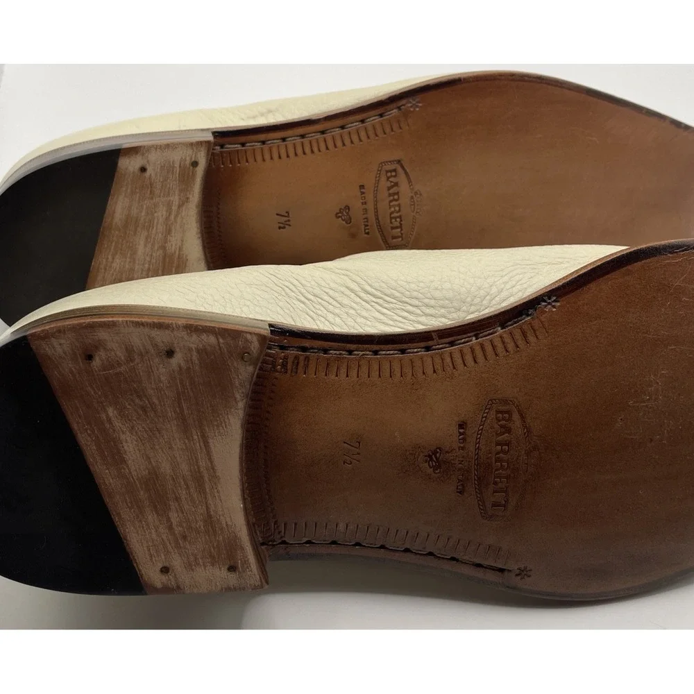 Barrett Ivory‎ Soft Pebbled Leather Lace Up Oxford Dress Shoes Men's Size 7.5 UK